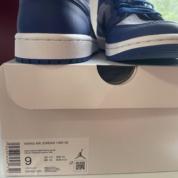 Nike Air Jordan Mid SE, W9, M7, Light Purple/Blue - Picture 4 of 6